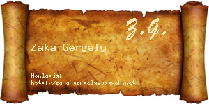 Zaka Gergely névjegykártya